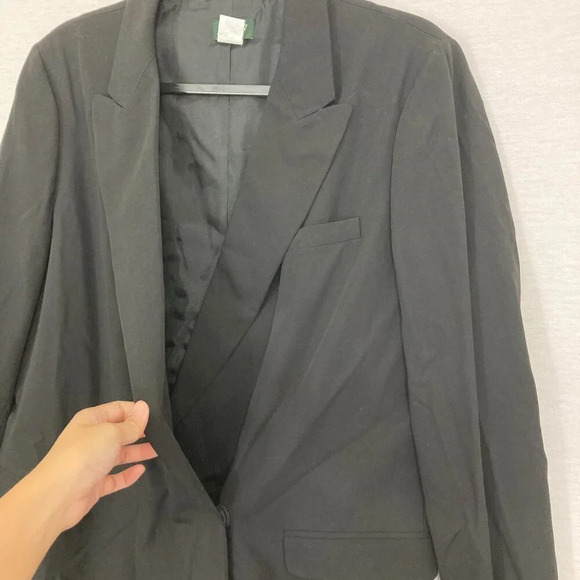 J. Crew Women's Black Wool Blend Long Line Jacket Blazer size 14 Office Career - Picture 5 of 10